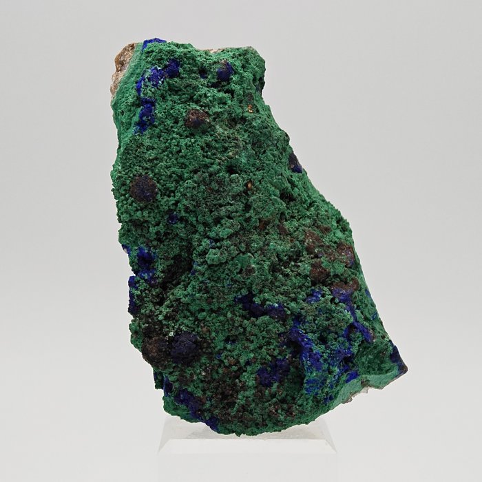 Rara malaquita verde con azurita azul, Grecia Cristales sobre matriz - Altura: 96 mm - Ancho: 59 mm- 249 g — foto 3