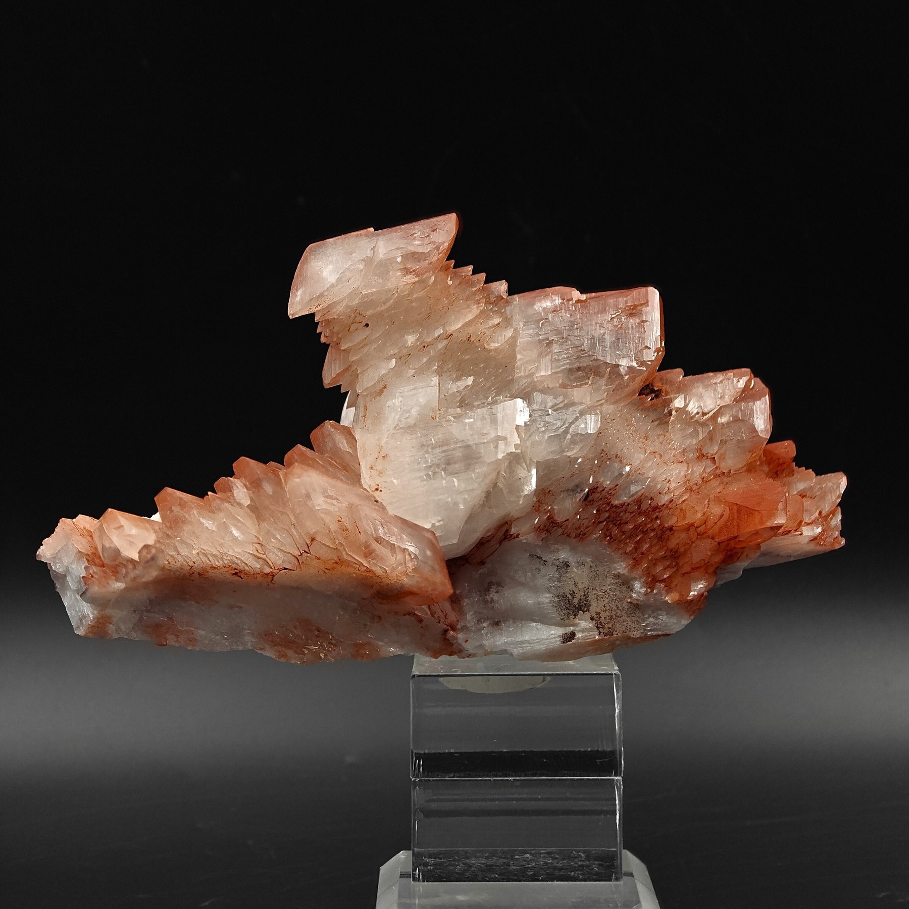 Árbol de calcita con hematita roja, brillo, estética Cristales sobre matriz - Altura: 120 mm - Ancho: 68 mm- 218 g — foto 2