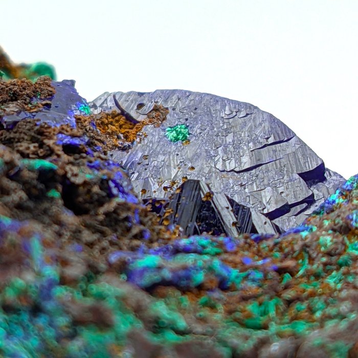 GRANDE PSEUDOMORFOSE DE AZURITA EN MALAQUITA, RARÍSIMA Cristales sobre matriz - Altura: 60 mm - Ancho: 50 mm- 130 g — foto 6