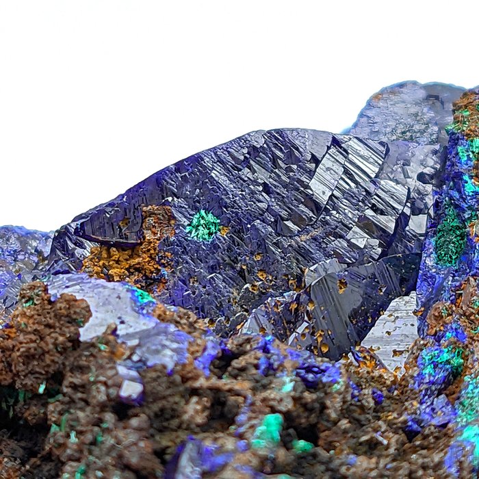 GRANDE PSEUDOMORFOSE DE AZURITA EN MALAQUITA, RARÍSIMA Cristales sobre matriz - Altura: 60 mm - Ancho: 50 mm- 130 g — foto 9