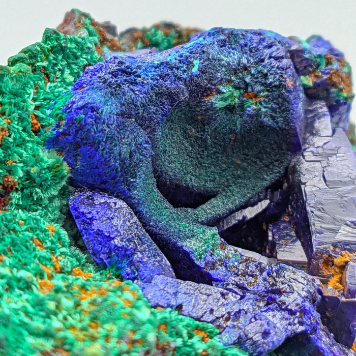 GRANDE PSEUDOMORFOSE DE AZURITA EN MALAQUITA, RARÍSIMA Cristales sobre matriz - Altura: 60 mm - Ancho: 50 mm- 130 g — foto 11