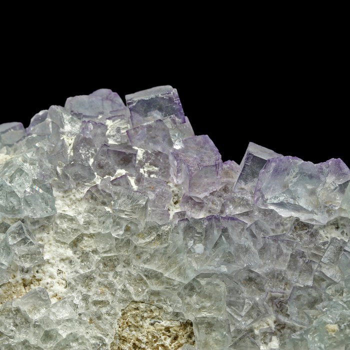 Zoning fluorita azul púrpura Cristales sobre matriz - Altura: 12.2 cm - Ancho: 7.3 cm- 321 g — foto 2