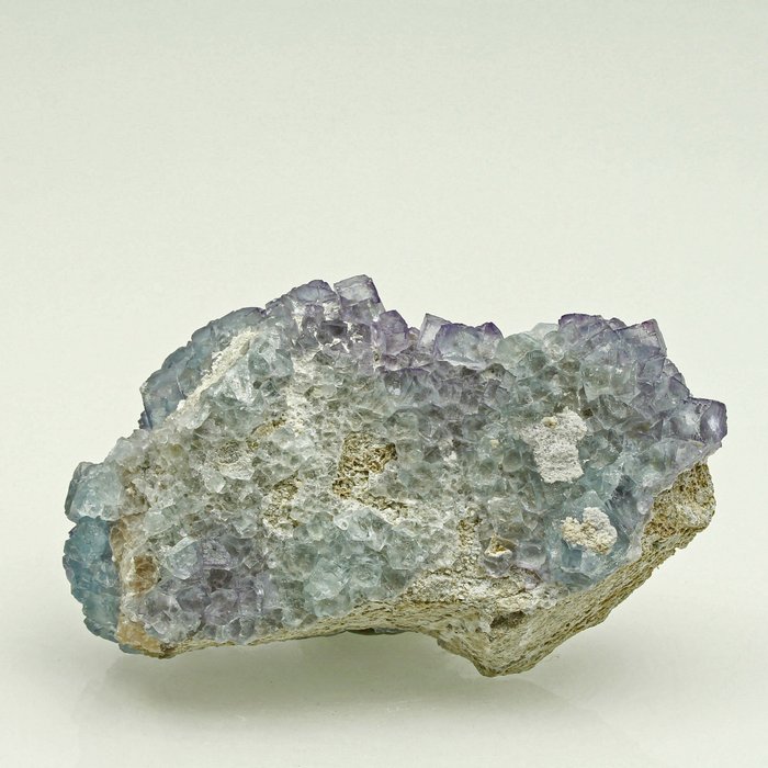 Zoning fluorita azul púrpura Cristales sobre matriz - Altura: 12.2 cm - Ancho: 7.3 cm- 321 g — foto 4