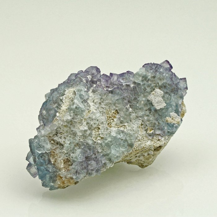 Zoning fluorita azul púrpura Cristales sobre matriz - Altura: 12.2 cm - Ancho: 7.3 cm- 321 g — foto 5