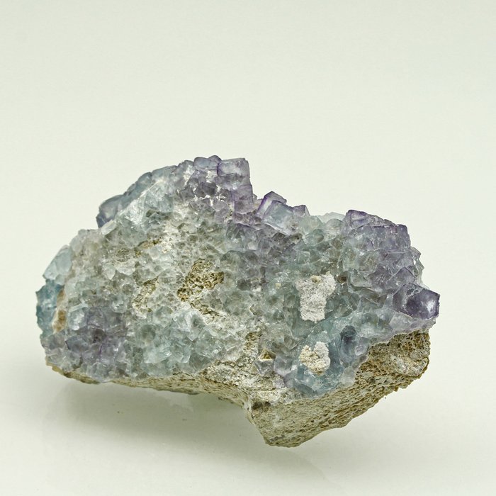 Zoning fluorita azul púrpura Cristales sobre matriz - Altura: 12.2 cm - Ancho: 7.3 cm- 321 g — foto 6