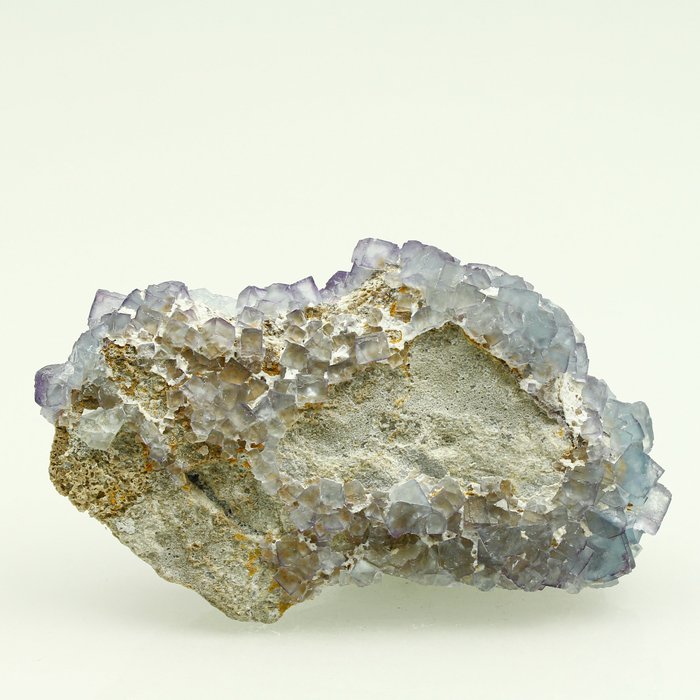 Zoning fluorita azul púrpura Cristales sobre matriz - Altura: 12.2 cm - Ancho: 7.3 cm- 321 g — foto 7