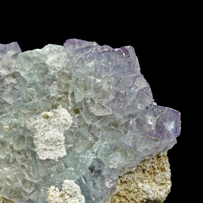 Zoning fluorita azul púrpura Cristales sobre matriz - Altura: 12.2 cm - Ancho: 7.3 cm- 321 g — foto 8