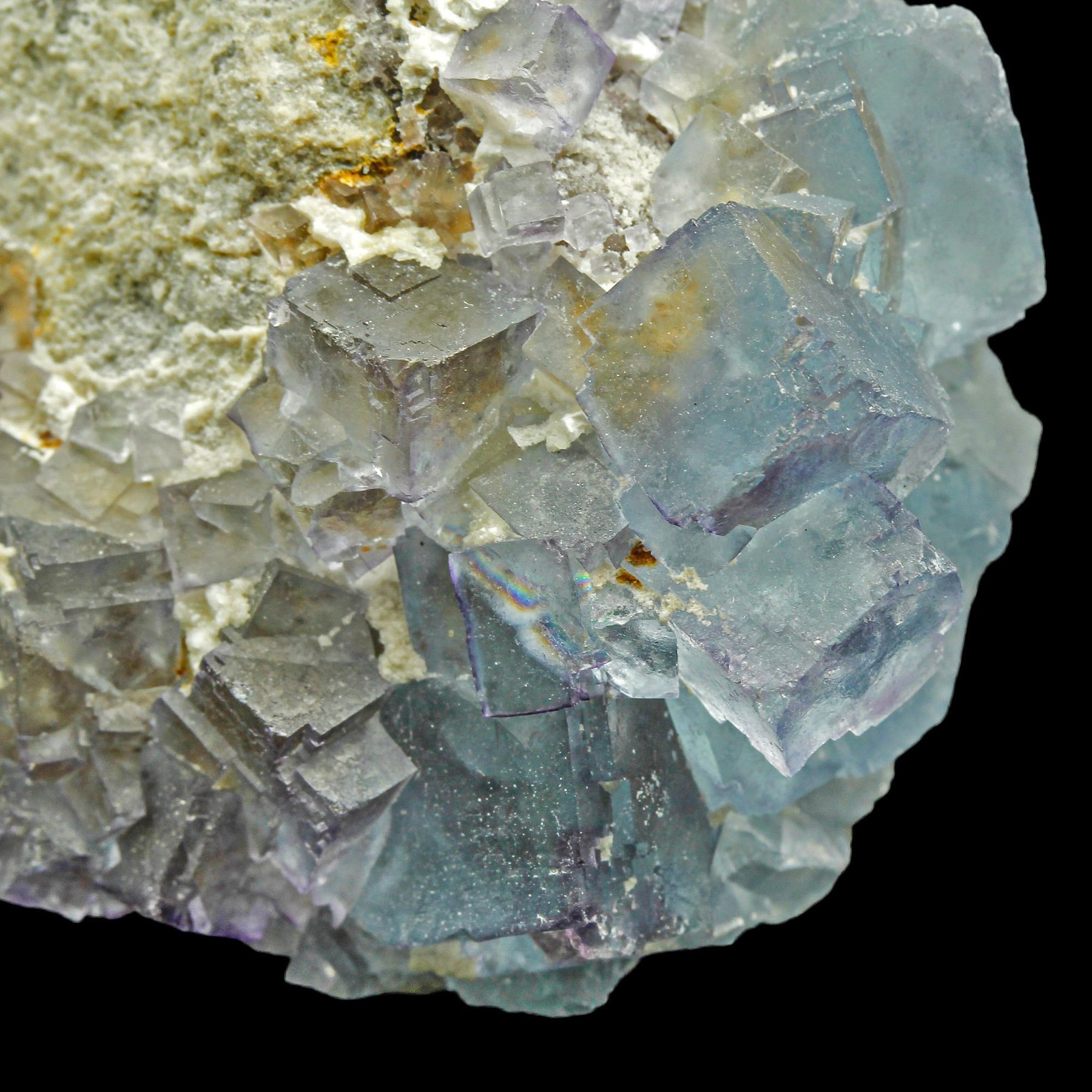 Zoning fluorita azul púrpura Cristales sobre matriz - Altura: 12.2 cm - Ancho: 7.3 cm- 321 g — foto 10