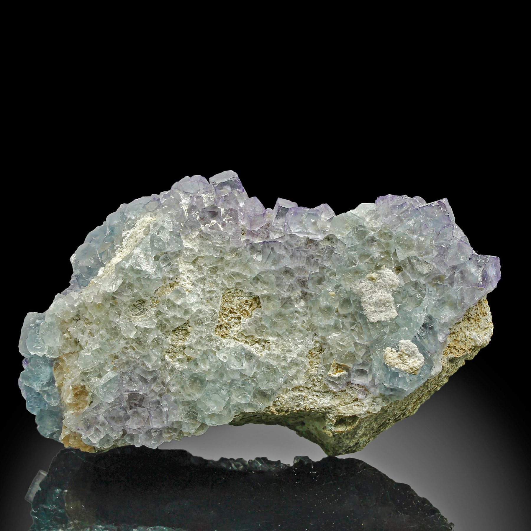 Zoning fluorita azul púrpura Cristales sobre matriz - Altura: 12.2 cm - Ancho: 7.3 cm- 321 g — foto 11