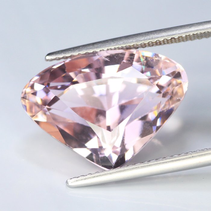 1 pcs Rosa, Naranja Kunzita - 15.67 ct - ICA GemLab - No calefaccionado - No tratado — foto 3