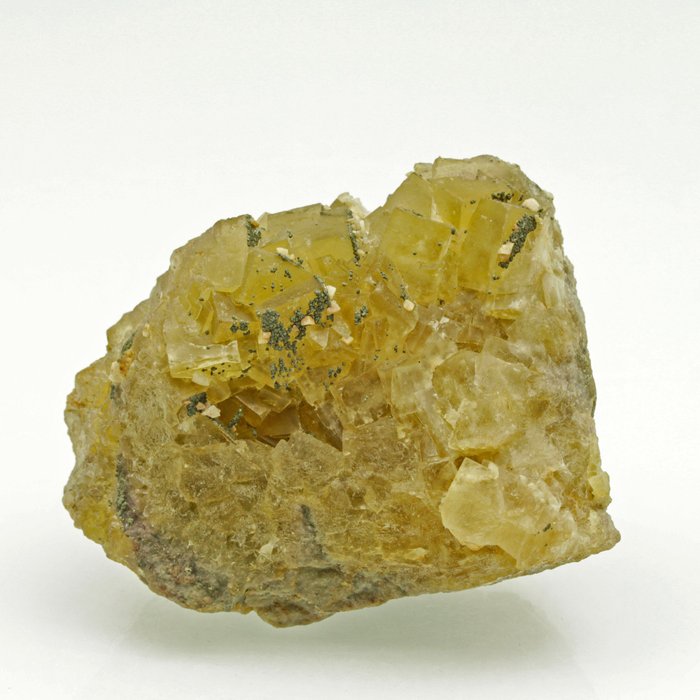 Fluorita con calcopirita y dolomita Cristales sobre matriz - Altura: 7.4 cm - Ancho: 5.6 cm- 272 g — foto 3