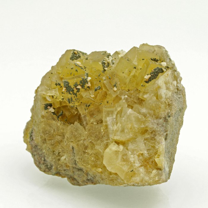 Fluorita con calcopirita y dolomita Cristales sobre matriz - Altura: 7.4 cm - Ancho: 5.6 cm- 272 g — foto 5