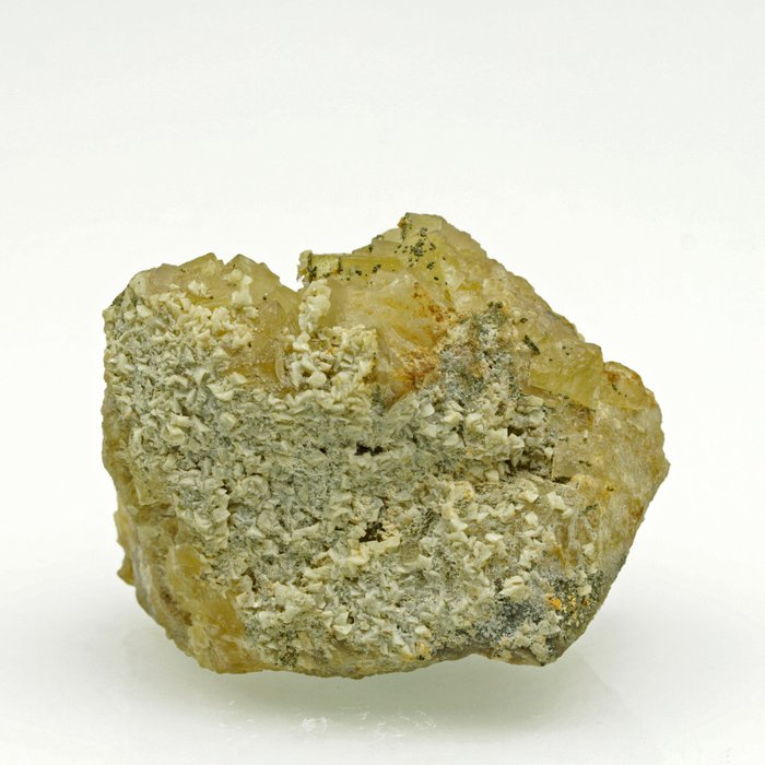 Fluorita con calcopirita y dolomita Cristales sobre matriz - Altura: 7.4 cm - Ancho: 5.6 cm- 272 g — foto 6