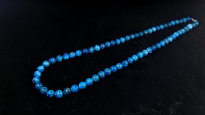Cadena de collar de cuentas de apatita azul Cuentas redondas - Altura: 66 cm - Ancho: 10 mm- 114 g — foto 8